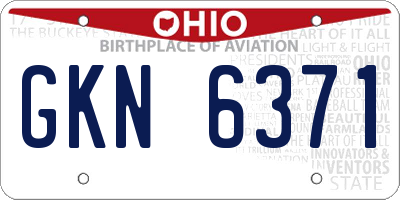 OH license plate GKN6371