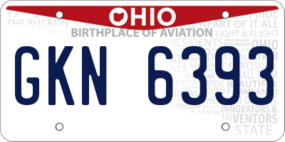 OH license plate GKN6393