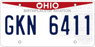 OH license plate GKN6411