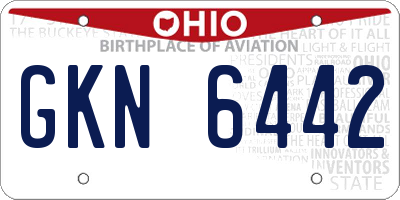 OH license plate GKN6442