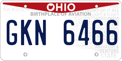 OH license plate GKN6466