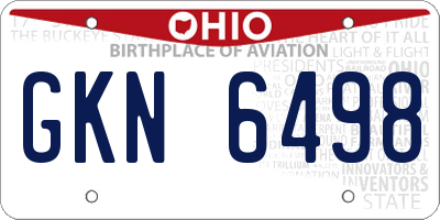 OH license plate GKN6498