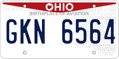OH license plate GKN6564