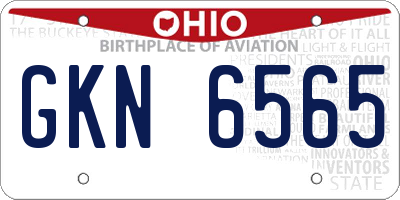 OH license plate GKN6565