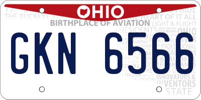 OH license plate GKN6566