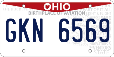 OH license plate GKN6569
