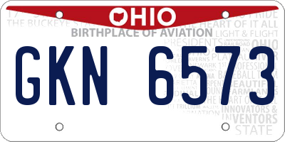 OH license plate GKN6573