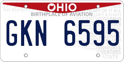OH license plate GKN6595