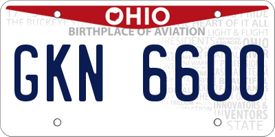 OH license plate GKN6600