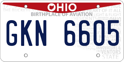 OH license plate GKN6605