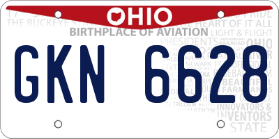 OH license plate GKN6628