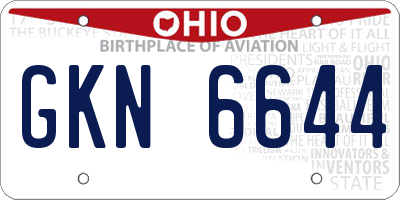 OH license plate GKN6644