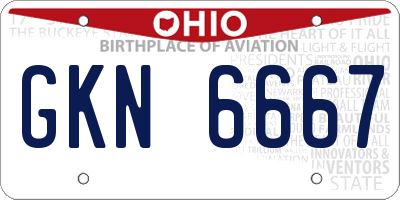 OH license plate GKN6667