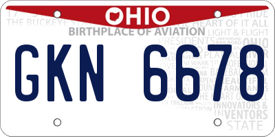 OH license plate GKN6678