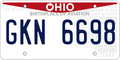 OH license plate GKN6698