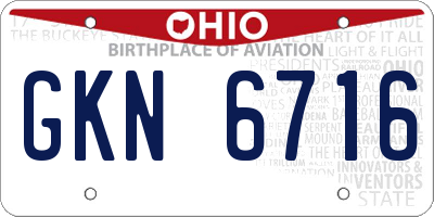 OH license plate GKN6716
