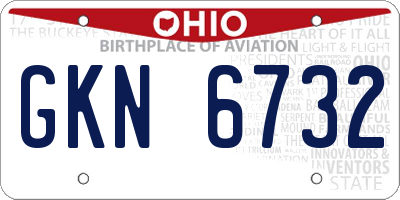 OH license plate GKN6732