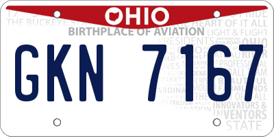 OH license plate GKN7167