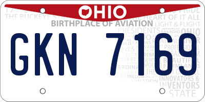 OH license plate GKN7169