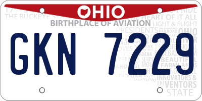 OH license plate GKN7229