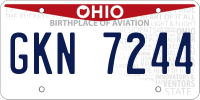 OH license plate GKN7244