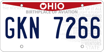 OH license plate GKN7266
