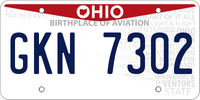 OH license plate GKN7302