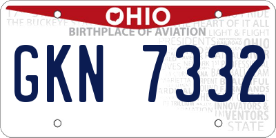 OH license plate GKN7332