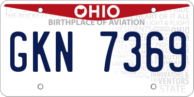OH license plate GKN7369