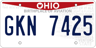 OH license plate GKN7425