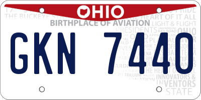 OH license plate GKN7440