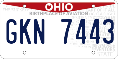 OH license plate GKN7443