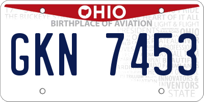 OH license plate GKN7453
