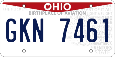 OH license plate GKN7461