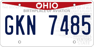 OH license plate GKN7485