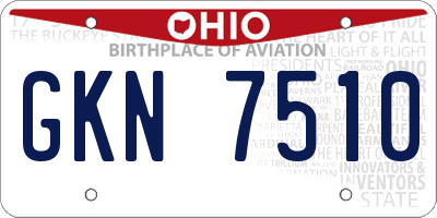 OH license plate GKN7510
