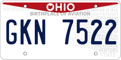 OH license plate GKN7522