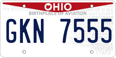 OH license plate GKN7555