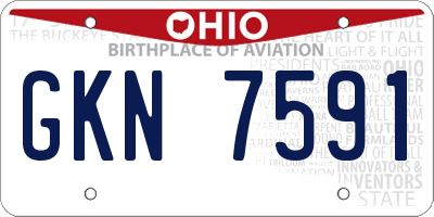 OH license plate GKN7591