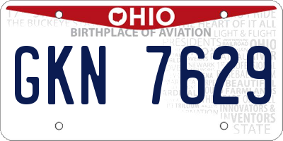 OH license plate GKN7629