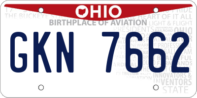 OH license plate GKN7662