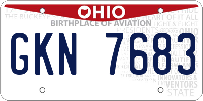 OH license plate GKN7683