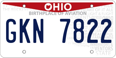 OH license plate GKN7822