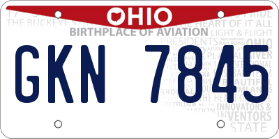 OH license plate GKN7845