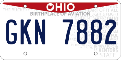 OH license plate GKN7882