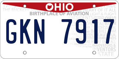 OH license plate GKN7917