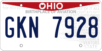 OH license plate GKN7928
