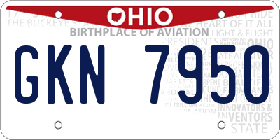 OH license plate GKN7950