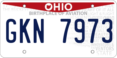 OH license plate GKN7973