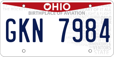OH license plate GKN7984